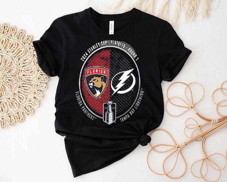 Florida Panthers Vs. Tampa Bay Lightning Inglasco 2024 Stanley Cup Playoffs First Round Dueling Matchup Shirt 4  Florida Panthers Vs Tampa Bay Lightning Inglasco  Stanley Cup Playoffs First Round Dueling Matchup Tshirt