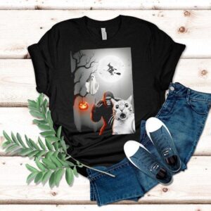 Funny Halloween Spooky Cat Ghost Bigfoot Costume Tshirt