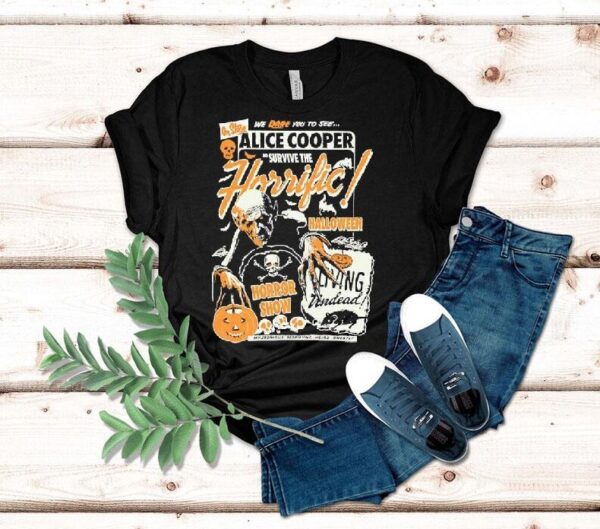 Horrific Halloween Horror Show Alice Cooper We Dare You To See Shirt