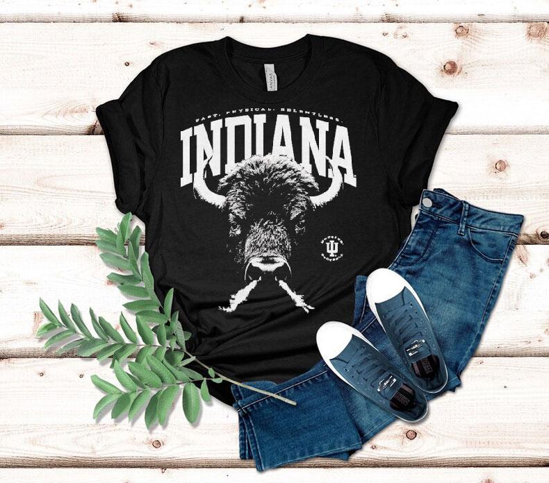 Indiana Hoosiers Fast Physical Relentless Bison Mascot Shirt 4 Indiana Hoosiers Fast Physical Relentless Bison Masco Tshirt