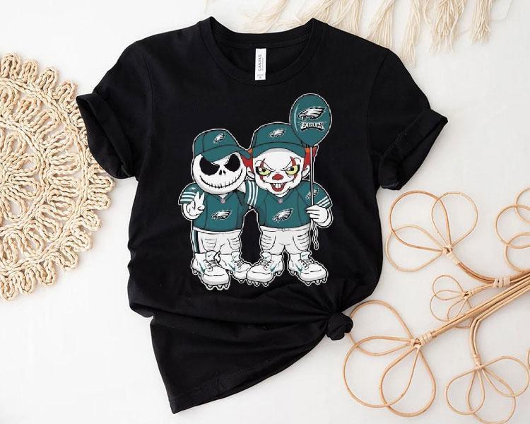 Jack Skellington And It X Philadelphia Eagles Halloween 2025 Shirt 4  Jack Skellington And It X Philadelphia Eagles Halloween  Tshirt