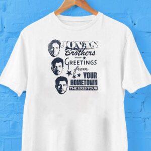 Jonas Brothers Greeting From Your Hometown The 2025 Tour Heads Logo Shirt