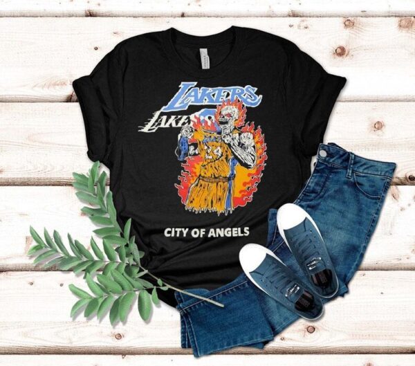 Kobe Bryant Skeleton Warren Lotas X Los Angeles Lakers City Of Angels Shirt
