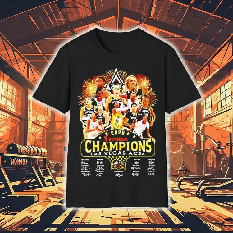 Las Vegas Aces Victory 2025 Wnba Champions Signatures Team Shirt 4  Las Vegas Aces Victory  Wnba Champions Signatures Team Tshirt