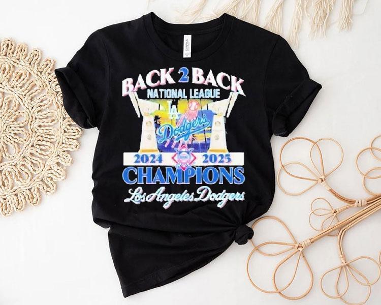 Los Angeles Dodgers Back 2 Back National League 2024 2025 Champions Shirt 4  Los Angeles Dodgers Back  Back National League   Champions Tshirt