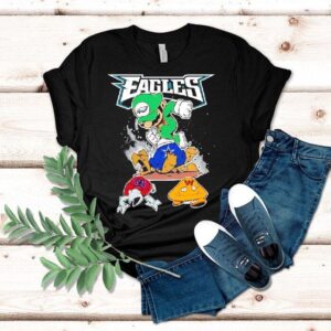 Luigi Philadelphia Eagles Vs Super Mario Franchise Washington Commanders Dallas Cowboys New York Giants Shirt