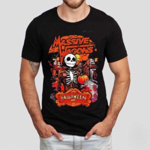 Massive Wagons Halloween 2019 Skeleton Pumpkin Shirt