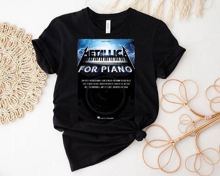 Metallica For Piano Solo Book Cover Wall Shirt 4 Metallica For Piano Solo Book Cover Wall Tshirt