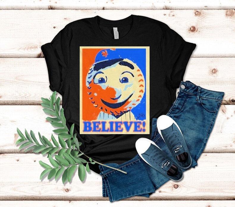 Mr Met New York Mets Mlb Believe Hope Masco Tshirt