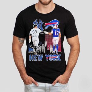New York Yankees Aaron Judge Buffalo Bills Josh Allen Featuring Signatures Tshirt