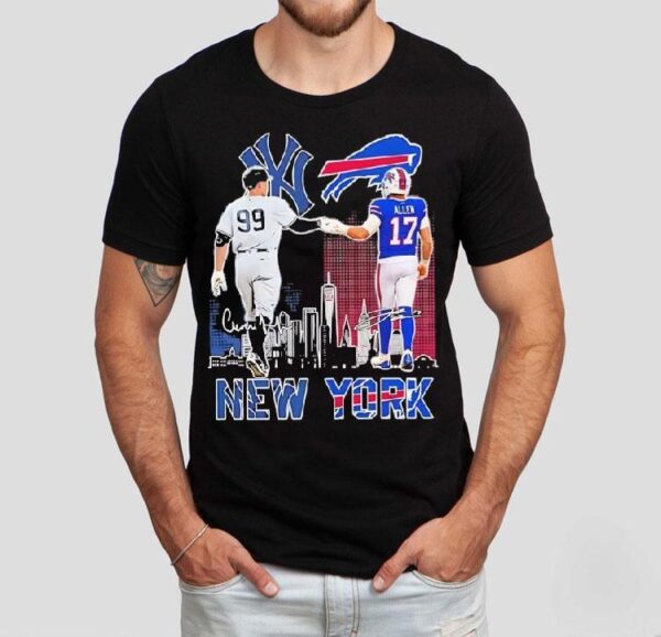New York Yankees Aaron Judge Buffalo Bills Josh Allen Featuring Signatures Shirt