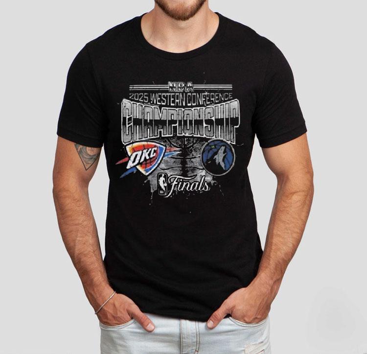 Oklahoma City Thunder Vs Minnesota Timberwolves Matchup Nba 2025 Western Conference Finals Lightning Shirt 4 Oklahoma City Thunder Vs Minnesota Timberwolves Matchup Nba Western Conference Finals Lightning Tshirt