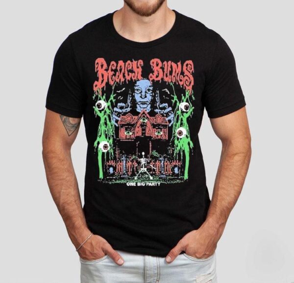 One Big Party X Beach Bums Haunted Skeleton Shirt