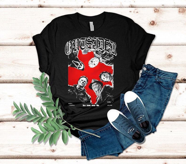 Outsider Cult Ghostface X Jason Voorhees And Michael Myers X Freddy Krueger Shirt 4 Outsider Cult Ghostface X Jason Voorhees And Michael Myers X Freddy Krueger Tshirt