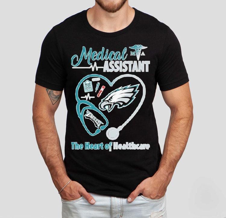 Philadelphia Eagles Medical Assistants The Heart Of Healthcare Stethoscope Heartbeat Shirt 4  Philadelphia Eagles Medical Assistants The Heart Of Healthcare Stethoscope Heartbea Tshirt