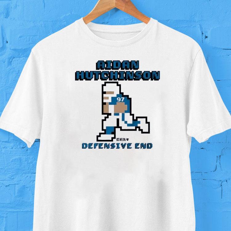 Quaterback Aidan Hutchinson Detroit Lions Defensive End Retro Baller Shirt 2  Quaterback Aidan Hutchinson Detroit Lions Defensive End Retro Baller Tshirt