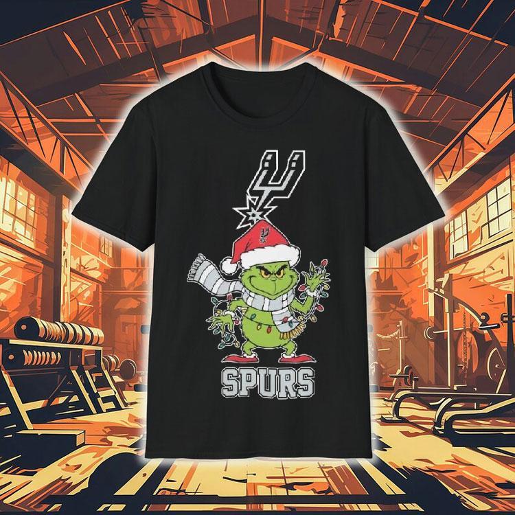 San Antonio Spurs X Grinch Santa Lights Christmas 2025 Shirt 4  San Antonio Spurs X Grinch Santa Lights Christmas  Tshirt