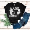 Six Seven 6 7 Meme Funny Skeleton Hands Sign Let’s Get Sendy Shirt