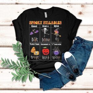 Spooky Syllables Teacher Funny Halloween Shirt