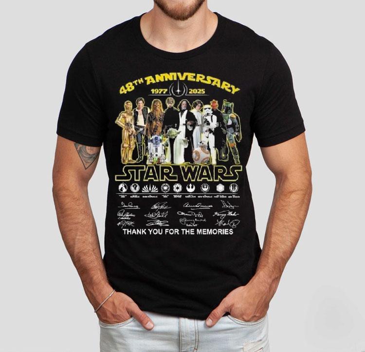 Star Wars 48th Anniversary Thank You For Memories Signatures Shirt 4  Star Wars Th Anniversary Thank You For Memories Signatures Tshirt