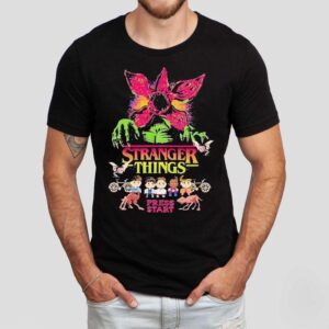 Stranger Things Press Start Flower Monster Tshirt