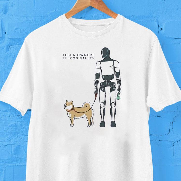  Tesla Owners Silicon Valley Robot With Dog Tshirt
