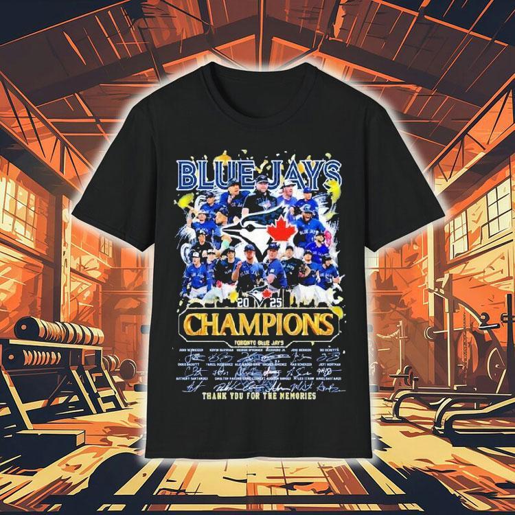 Toronto Blue Jays 2025 Champions Thank You For The Memories Signatures Shirt 4  Toronto Blue Jays  Champions Thank You For The Memories Signatures Tshirt