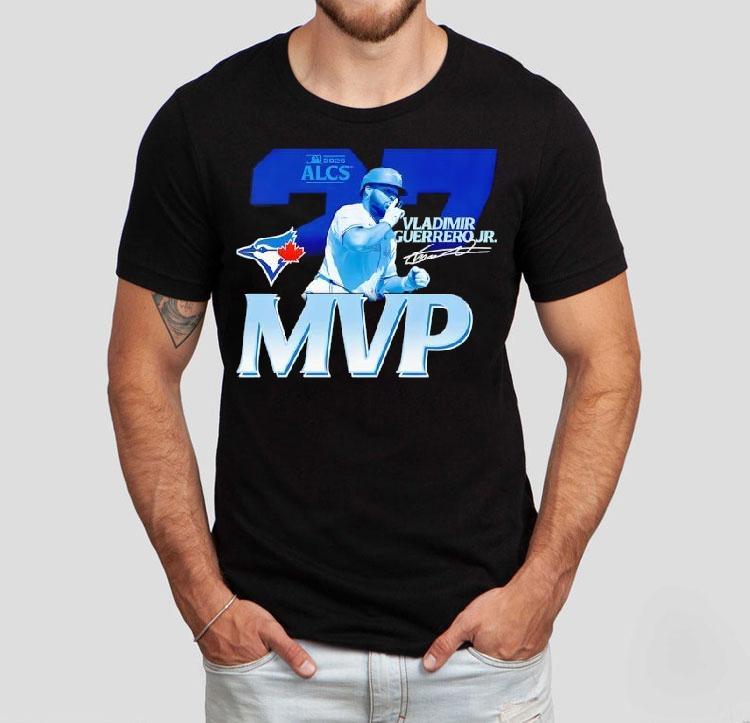 Toronto Blue Jays Vladimir Guerrero Jr Mvp American League Champions Signature Shirt 4  Toronto Blue Jays Vladimir Guerrero Jr Mvp American League Champions Signature Tshirt