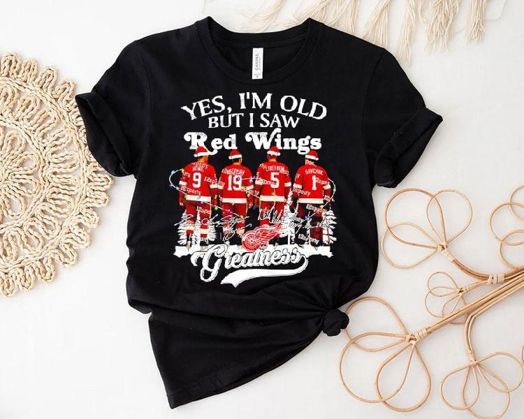 Yes I’m Old But I Saw Detroit Red Wings Greatness Legends Christmas Signatures Shirt 4 Yes I M Old But I Saw Detroit Red Wings Greatness Legends Christmas Signatures Tshirt