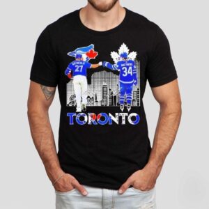 Auston Matthews Maple Leafs Vs Vladimir Guerrero Jr Blue Jays Signatures Tshirt