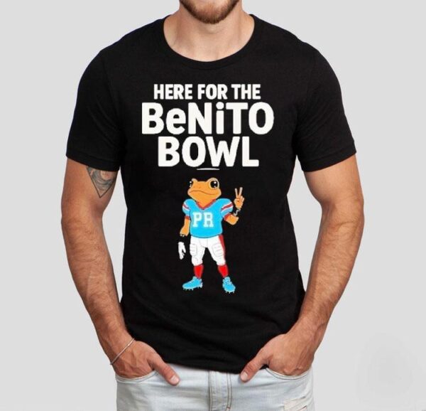 Bad Bunny X The Benito Football Here For The Benito Bowl 2025 Mascot Shirt