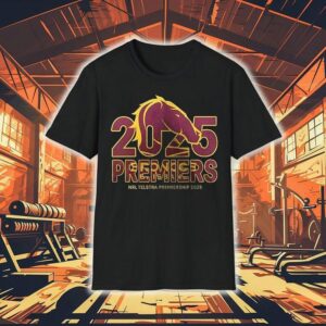 Brisbane Broncos 2025 Telstra Premiers National Rugby League Trophy Logo Shirt