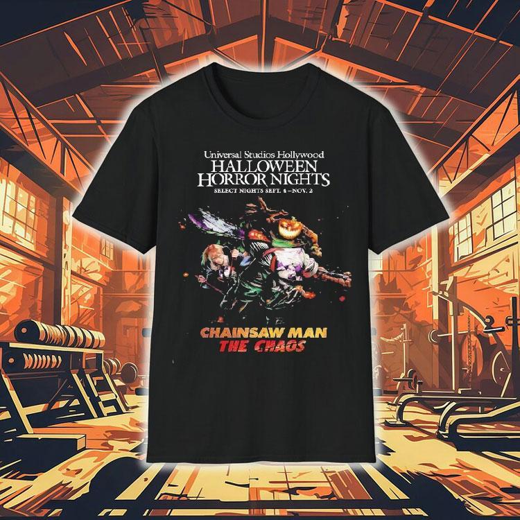 Chainsaw Man The Chaos Halloween Horror Nights Inside The Dreamworks Theatre 2025 On September 4 November 2 Shirt Chainsaw Man The Chaos Halloween Horror Nights Inside The Dreamworks Theatre 2025 On September 4 November 2 Shirt