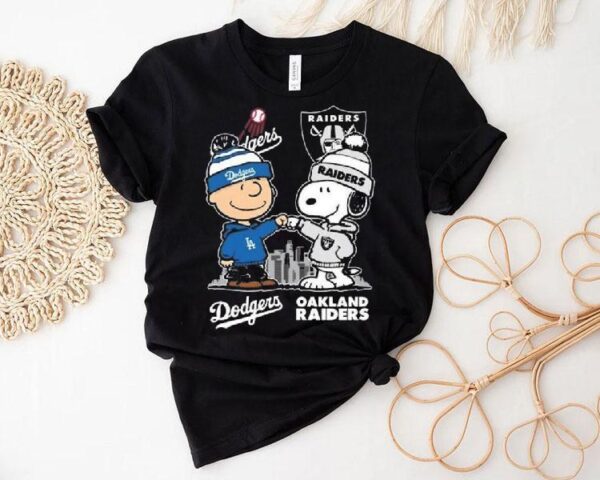 Charlie Brown Los Angeles Dodgers X Snoopy Las Vegas Raiders Skyline 2025 Shirt