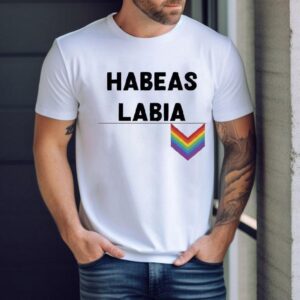 Chris Boden Wearing Habeas Labia Pride Tshirt