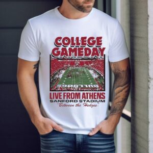 College Gameday Live From Athens, Georgia Bulldogs Sanford Stadium Between The Hedges Shirt