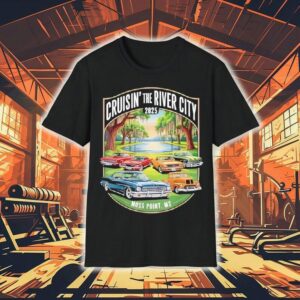 Cruisin The River City Moss Point Ms Classic Car Design Tshirt
