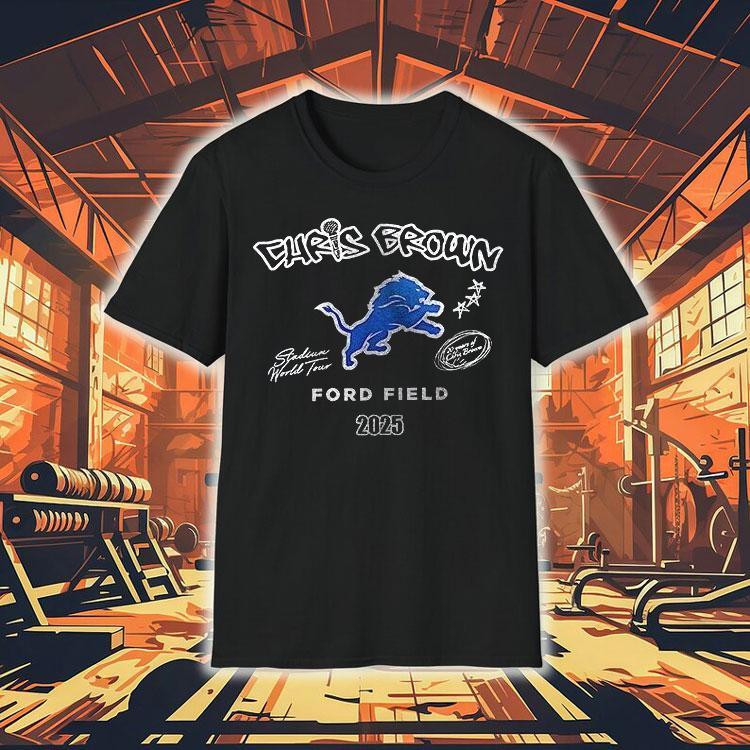 Detroit Lions C Brown Ford Field 2025 Stadium World Tour Graphic Shirt Detroit Lions C Brown Ford Field 2025 Stadium World Tour Graphic Shirt