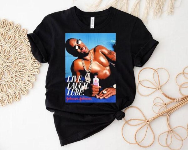Diddy Sean Combs Johnson Johnson Live Laugh Lube Baby Oil Shirt
