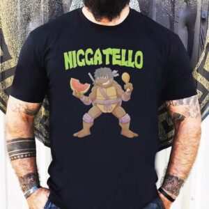 Donatello Holding Watermelon And Chicken Drumstick Nage Mutant Ninja Turtles Niggatello Shirt