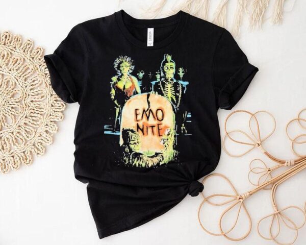Emo Nite Nite Of The Living Dead Skeleton Shirt