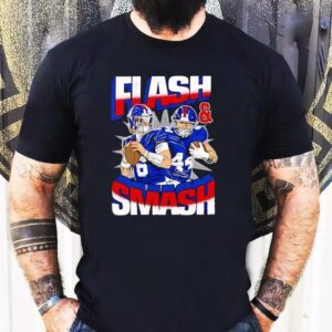 Flash Dart And Skattebo New York Giants Football Shirt Flash Dart And Skattebo New York Giants Football Shirt