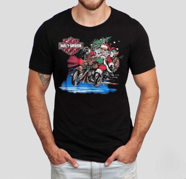 Harley-davidson Rockin’ Santa Holiday Christmas Shirt