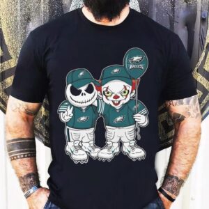Jack Skellington And It X Philadelphia Eagles Halloween 2025 Shirt Jack Skellington And It X Philadelphia Eagles Halloween 2025 Shirt