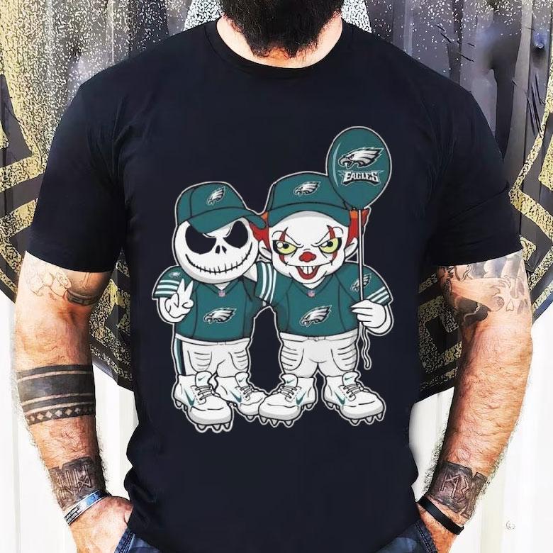 Jack Skellington And It X Philadelphia Eagles Halloween 2025 Shirt Jack Skellington And It X Philadelphia Eagles Halloween 2025 Shirt
