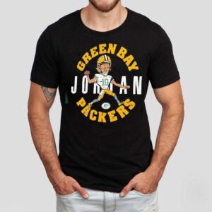 Jordan Love Green Green Bay Packers Caricature Player Shirt Jordan Love Green Green Bay Packers Caricature Player Shirt