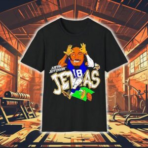 Justin Jefferson Minnesota Vikings Charcoal Jettas Caricature Tshirt