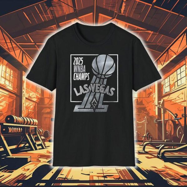 Las Vegas Aces Stadium Essentials Heather Charcoal 2025 Wnba Finals Champions Roster Shirt