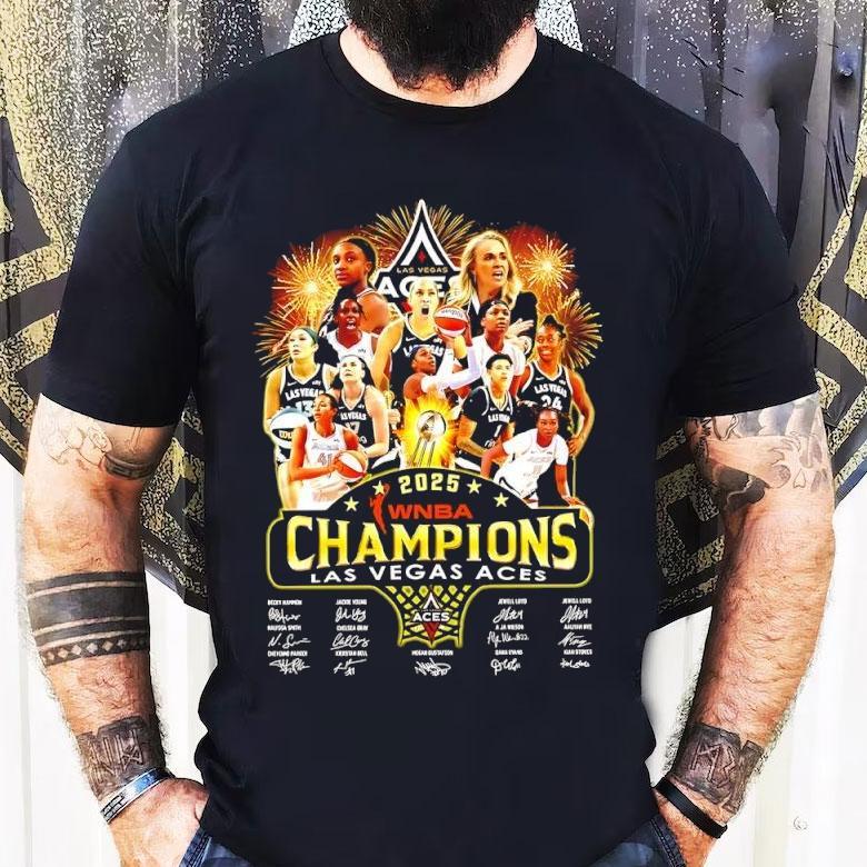 Las Vegas Aces Victory 2025 Wnba Champions Signatures Team Shirt Las Vegas Aces Victory 2025 Wnba Champions Signatures Team Shirt