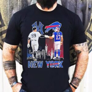 New York Yankees Aaron Judge Buffalo Bills Josh Allen Featuring Signatures Tshirt